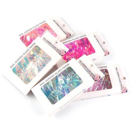 Aurora glaspapper spiköverföringsfolie krossat glas