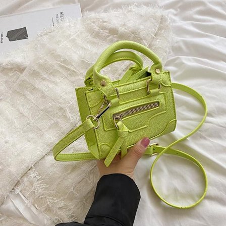 Mini håndtasker til kvinder Litchi mønster punge GRØN