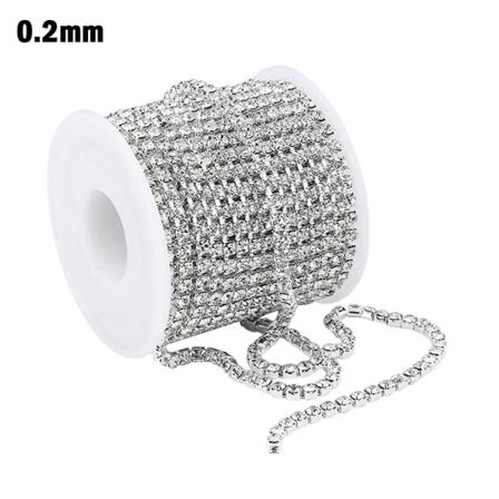 10 Yard Trimning Klokedja Crystal Rhinestone Stäng Kedja För