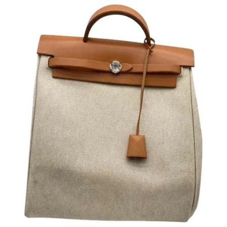 Hermès Vintage, Pre-owned Leather handbags Beige, Dames, Maat:ONE Size,leer
