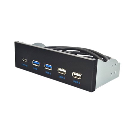 5.25" USB 3.1 Etupaneelin USB-keskittimet 2 USB3.0 + 2 USB2.0 + TypeC PC:lle