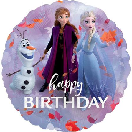 Disney Frozen Frost 2 Standard Folieballong Happy Birthday S60 4 Multifärg