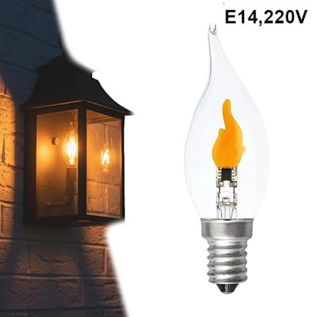 Flimrende flammepærer E12/E14/E27 LED flimrende flamme D
