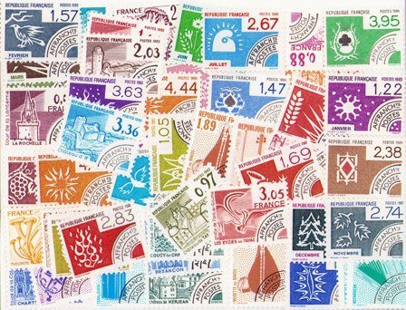 Frankrig - Lot forudannullerede frimærker - Forudannulleret