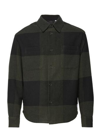 Jacob Check Wool Hybrid Overshirts Grønn Les Deux
