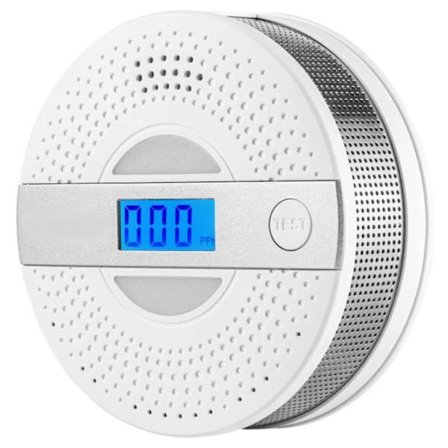 Rök- och kolmonoxiddetektor, 2 i 1 CO- och rökdetektor, Uppgraderad batteridriven sensor med display