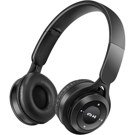 Trådløse In-Ear Hodetelefoner for Barn med Innebygd Mikrofon, Sammenleggbar Stereolyd og Avtakbar Ledning for Gutter og Jenter (Svart)