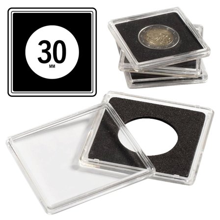 QUADRUM firkantede møntkapsler til mønt Ø 30 mm - 10 stk. - Leuchtturm