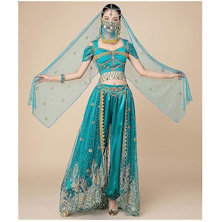 Princess Jasmine Cosplay For Women Indisk agdans Arabisk Princess Christmas Carnival Set -