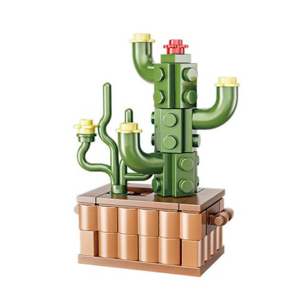 Sakura Krukväxt Byggklossar Dekor Mini Byggstenar Leksak Monterade Leksaker