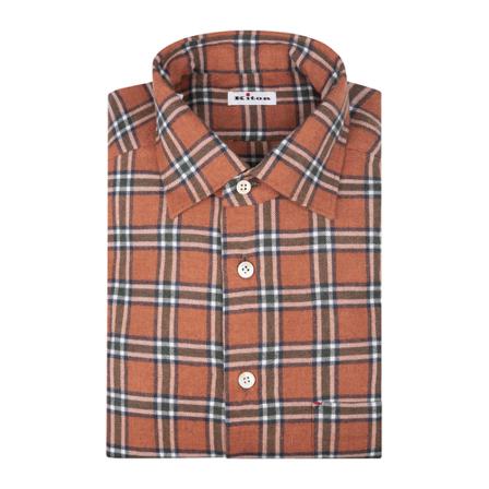 Kiton, Shirt Oranje, Heren, Maat:M
