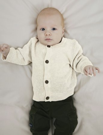 name it Nbnbubba Ls Knit Card Noos - Cream - 50