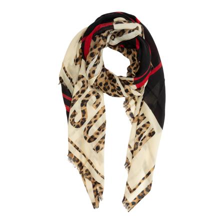 Moschino, Double Question Mark Wool scarf Brązowy, Kobieta, Rozmiar: ONE Size