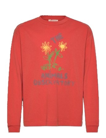 THE ANIMALS OBSERVATORY Flowers Red Dof Lonf Sleeve T-Shirt - Red - 12 Y