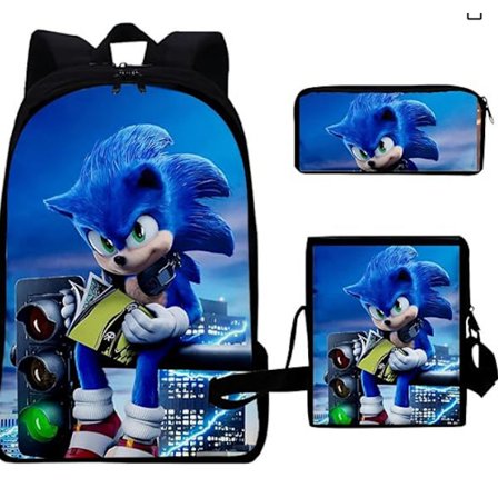 Ny tegneserie Sonic skole taske tre-delt sæt til elever i grundskolen og gymnasiet