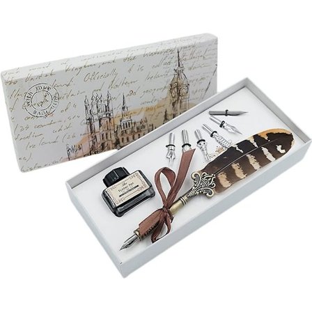 Kalligrafi Reservoarpennor Bläck Dip Penna Set Med 6st Nibspetsar För Signaturer, Ritning, Skrivning, Dekoration Och Gåva Ho-q-300