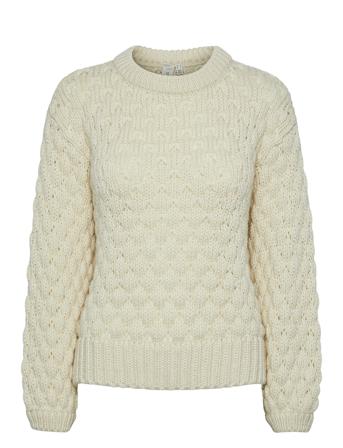 Yasbubba Ls Knit Pullover S. Noos Pullover Beige YAS*Betinget Tilbud
