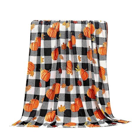 Flannel Tæppe Græskar Solsikke Mønster Trykt Betræk Tæppe Lur Tæppe Rejse Bærbar Quilt