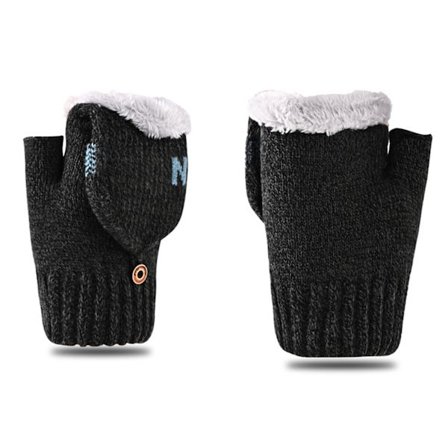 Varme Hansker Strikket Flip Konvertible Fingerløse Varme Polar Fleece Hansker