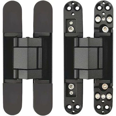 Usynlige hængsler til skjult dør Justerbare kraftige 3D-skjulte hængsler - Sort - 1 par