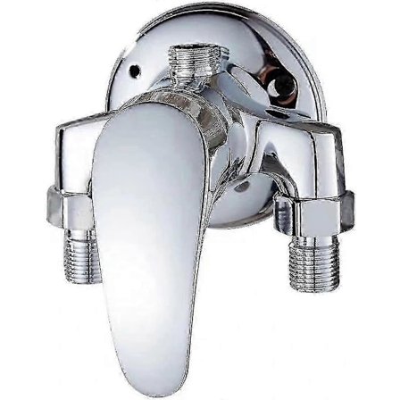 Duschblandare Kran Badrum Kran Väggmonterad Enhandsgrepp Mässing Duschblandare För Badrum Kallt Och Varmt Vatten Krom