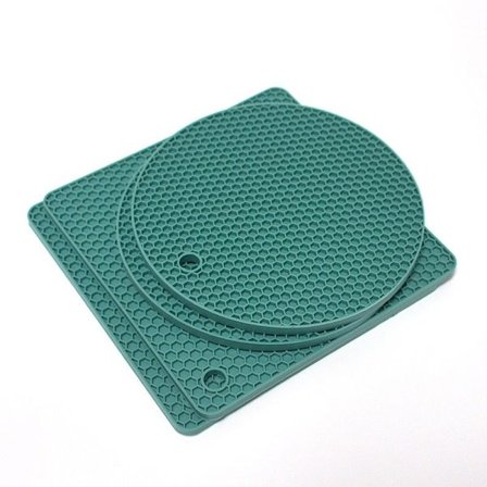 Silikonunderlag for spisebord, sett med 4 (mørkegrønn)