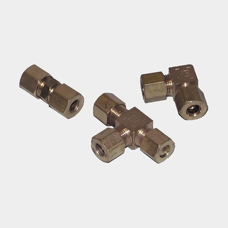 Koppling mässing rak till 8mm rör