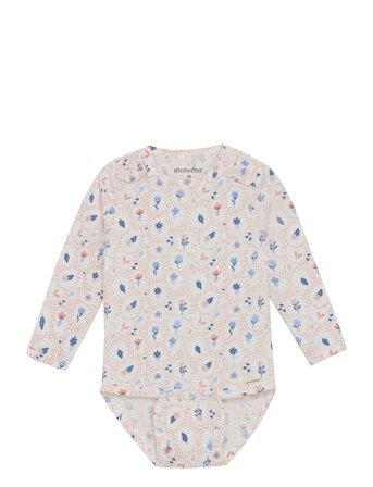 Minymo Body Ls Aop - White - 86