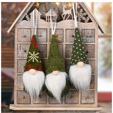 3 kpl Vihreä joulukoristeet Joulu Rudolph neulottu h