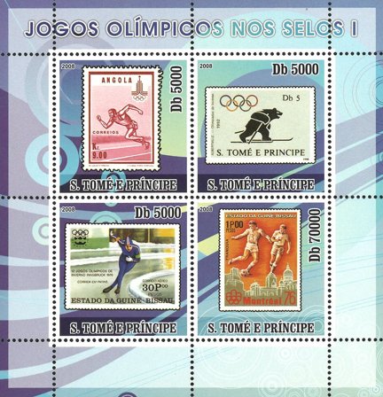 Sao Tome & Principe 2008 - Olympiske lege I - Postfrisk miniark