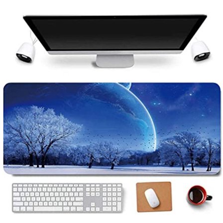 Smuk snelandskab Professionel stor musemåtte og computer