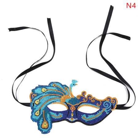 Gör-det-själv Diamond Painting Shiny Drill Color Animal Mask Painting Kit