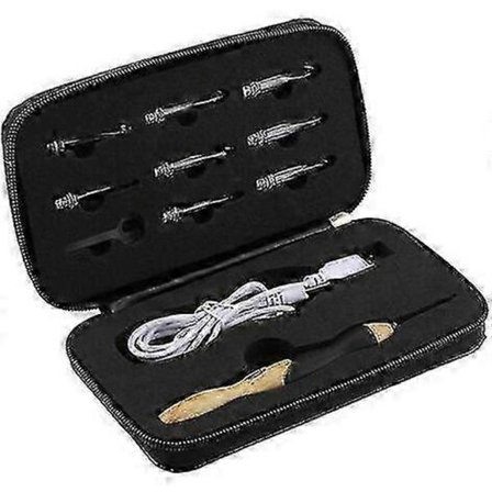 LED Heklenålsett, 9 i 1 USB Oppladbare Lysende Heklenåler Sy Håndvevingsverktøy Silikonhåndtak