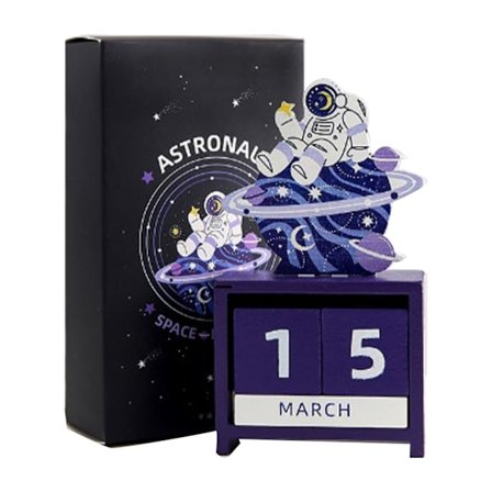 Trä evighetskalender Nedräkning Månad Datum Block Kuber Kalender Söt skrivbordsdekoration Typ 2