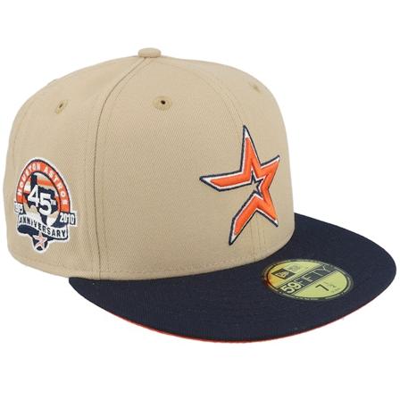 New Era - MLB Beige fitted Cap - Houston Astros Tranquility 59FIFTY 45 Camel/Navy Fitted @ Hatstore