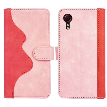 Tvåfärgat Samsung Galaxy Xcover 5 fodral i läder - Rosa