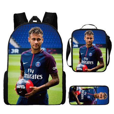 3 stk/sett fotballstjerne Lionel Messi ryggsekk student skolesekk