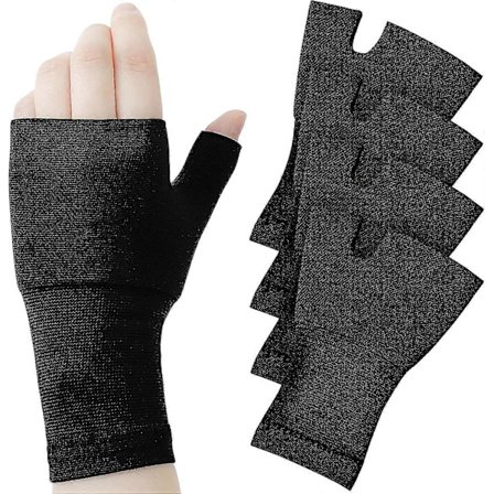 4 stk. Unisex håndledsstøtte ærmeløs håndledshandsker kompression gigt handsker sports håndledsstøtte -CHSZ