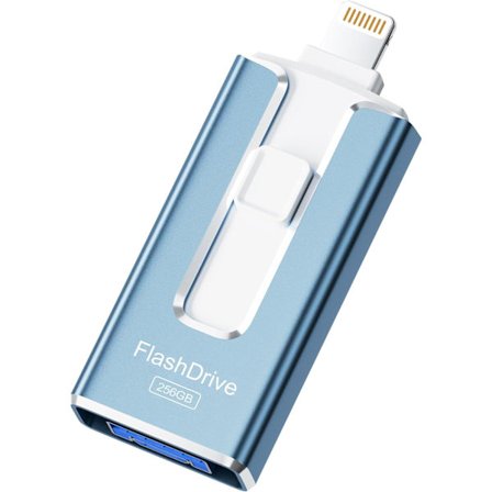 2025 Seneste Model MFi-Certificeret 256GB Flash Drive til iPhone iPad, Photo Stick til Ekstern Hukommelseslagring, Nemt at Sikkerhedskopiere og Gemme 