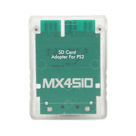 MX4SIO SIO2SD PS2 Minnekortadapter Håndlaget Stabil Erstatning Transparent Hvit