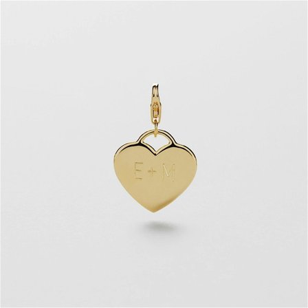 Heart Charm Gravering - 24K GULLBELAGT STERLINGSØLV