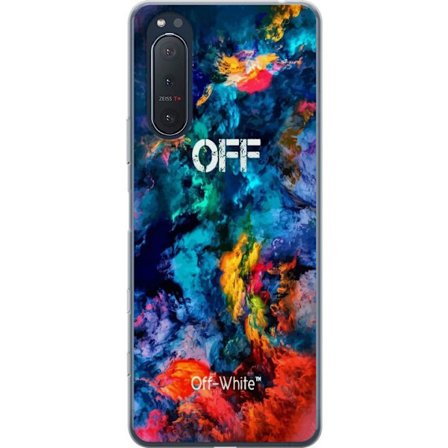 Kompatibelt Mobilskal till Sony Sony Xperia 5 II Abstrakt färgexplosion med text OFF intensiv konstnärlig komposition med energi rörelse och modern