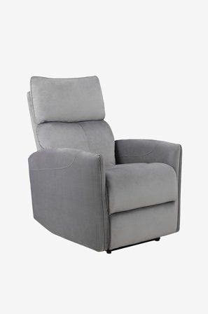 Loft24 - Pineto-lepotuoli sähkötoiminnolla, samettiverhoilu - Harmaa - Nojatuolit - - Homeroom