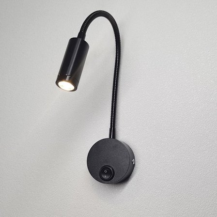 Veggmonterte leselamper med dimbar berøringssensor, LED-sengelamper med USB-port, 3W fleksibel svanehalslampe, montert på veggen ved siden av 