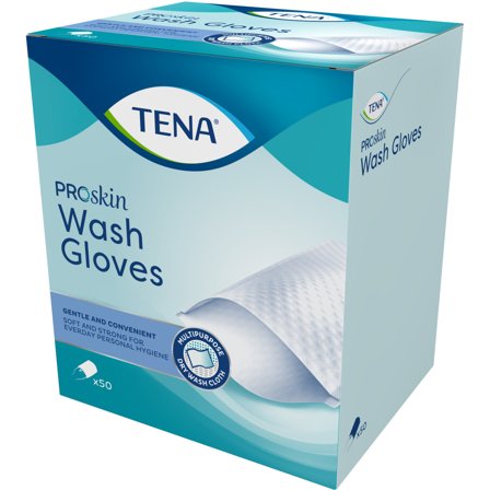 Tena Wash Glove 50 Pezzi Guanti Igienici Monouso Pratici