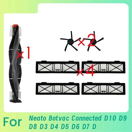 7 kpl Lisätarvikkeet Neato Botvac Connected D10 D9 D8 D3 Pääharja Sivuharja Suodatin{FY}