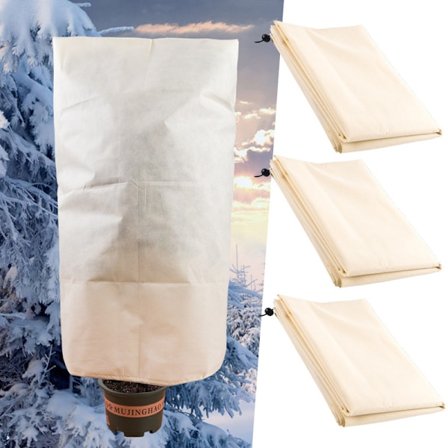 3-Pack Växtskydd för Vinter – Frostskydd med Dragsko, Återanvändbart och Hållbart för Växter, Träd & Krukor