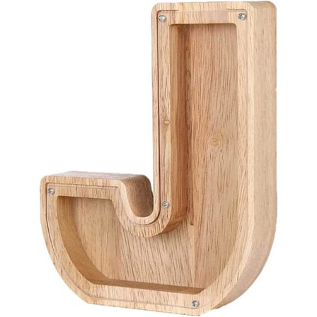 Personliga Brev Trä Spargris, AZ Bokstäver Myntbank Sparbössa med Tydliga Alfabet Klistermärken, Pengar Sparande Bank För Familj Jul Födelsedagspresen