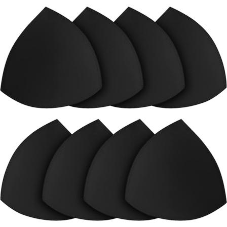 4 par bröstkuddeinlägg, avtagbara sport-bh-kupor, triangel 4 Pairs Black C/D