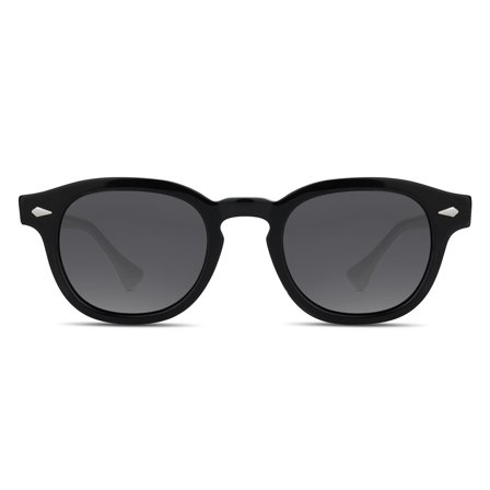 Sorte Rundt Horn Polariserede Solbriller til mænd - Polariserede solbriller